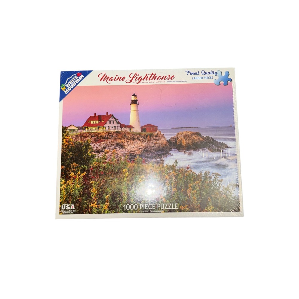 White Mountain Puzzles Maine Lighthouse 1000 Piece Jigsaw Puzzle 1207 New Sealed